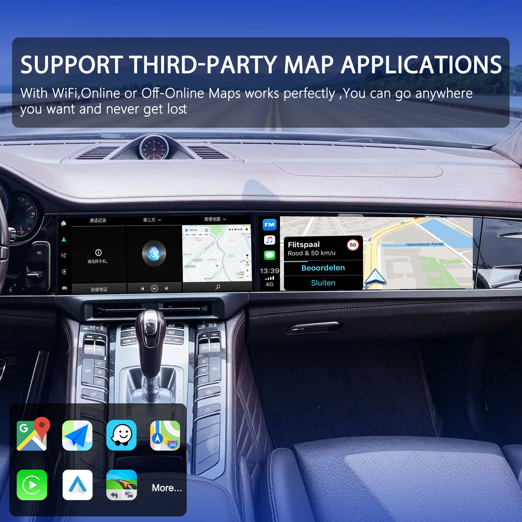 VIKNAV Dual 12.3 Inch Android Car Radio Auto Stereo for Porsche Panamera 2010 2011 2012 2013 2014 2015 2016 Screen Upgrade Wireless Carplay GPS Navigation Multimedia Player Head Unit