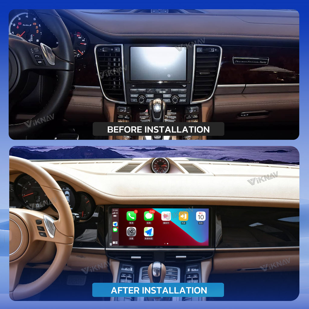 VIKNAV 12.3 Inch Android Car Radio for Porsche Panamera 2011 2012 2013 2014 2015 2016 2017 Auto Stereo Screen Upgrade Wireless Carplay GPS Navigation Multimedia Player Head Unit