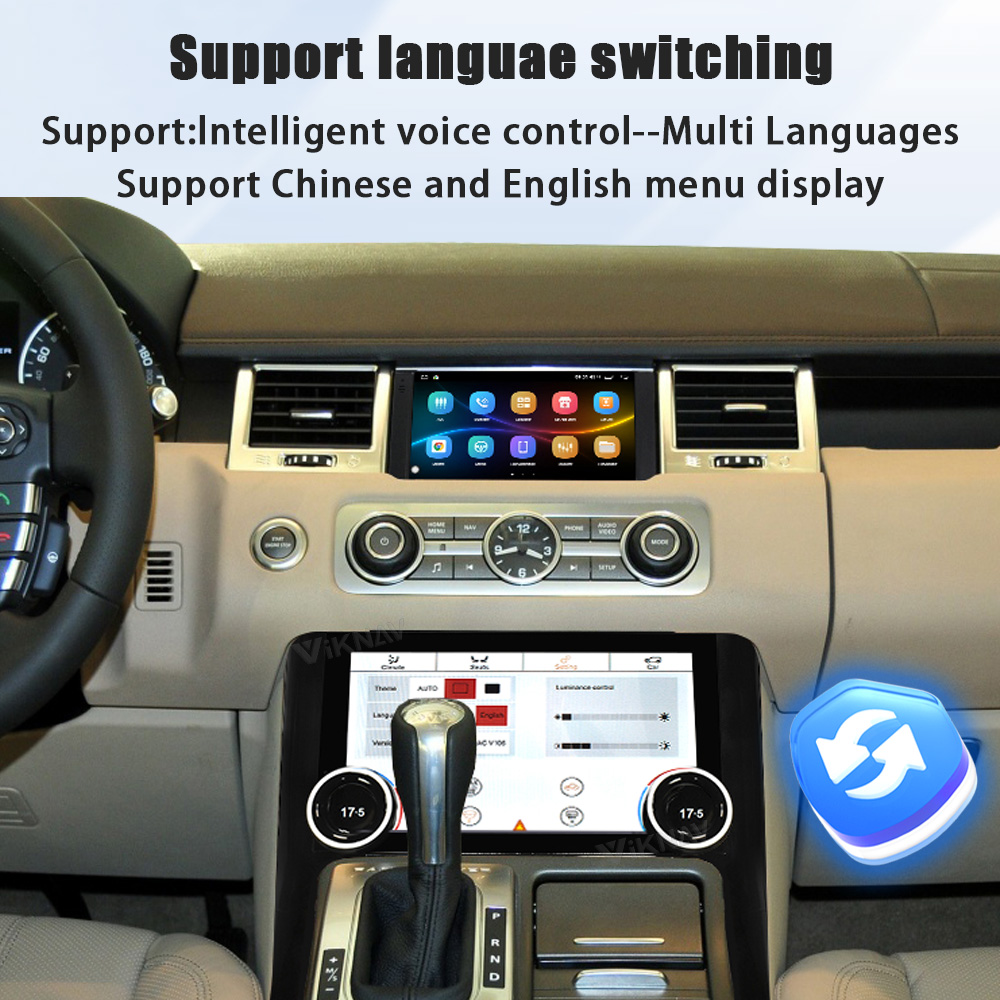 Viknav Android Radio AC Panel For Land Rover Range Sport L320 2009-2013 Wireless Carplay Android Auto Radio Touch Screen GPS Navigation Multimedia Player Air Conditioning Control