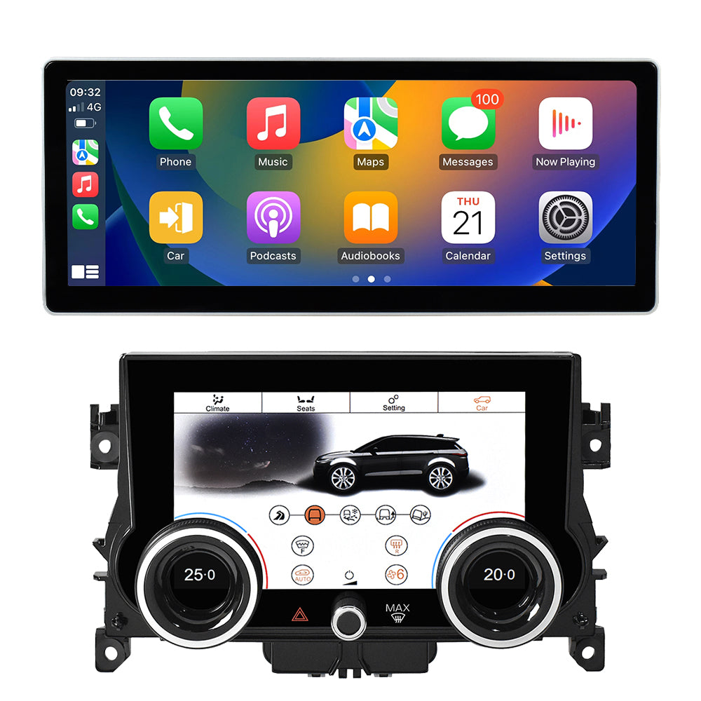 VIKNAV 12.3 Inch Android Car Radio AC panel for Land Rover Range Rover Evoque L538 2013-2017 Auto Stereo Screen Upgrade Wireless Carplay GPS Navigation Multimedia Player