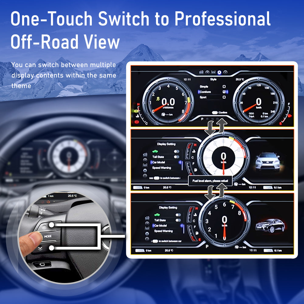 Viknav 13 inch Digital Gauge Cluster for Lexus RX 2009-2015 LCD Car Digital Speedometer Dashboard Panel