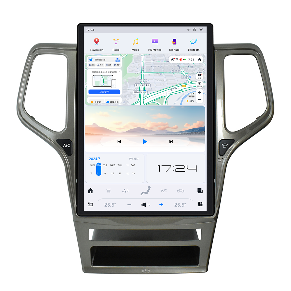 VIKNAV 14.4 Inch Android Car Radio For Jeep Grand Cherokee 2011-2013 Auto Stereo Infotainment System Screen Upgrade (128GB)