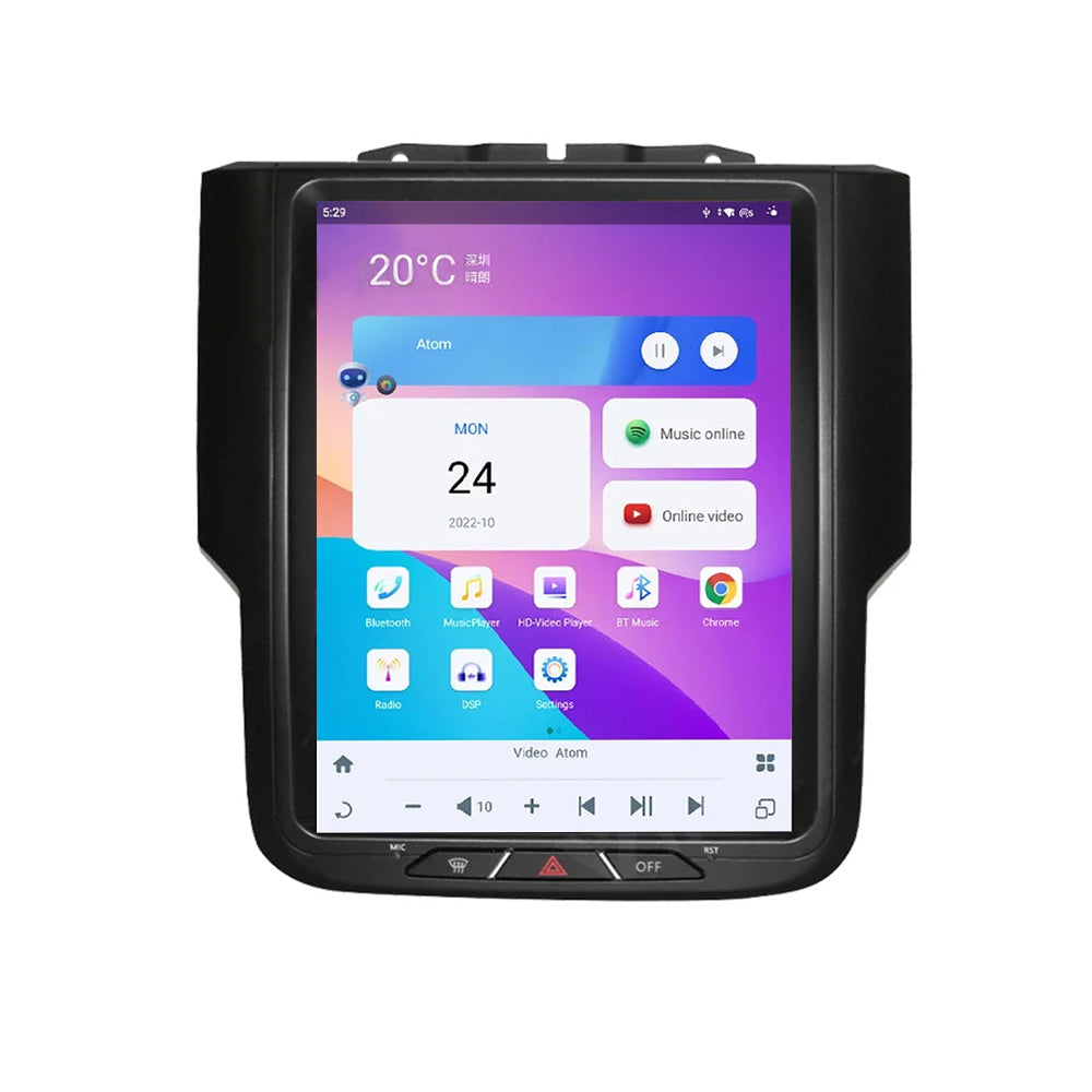 VIKNAV 10.4 Inch Android Car Radio For Dodge Ram 1500 2013-2018 Auto Stereo Screen Upgrade