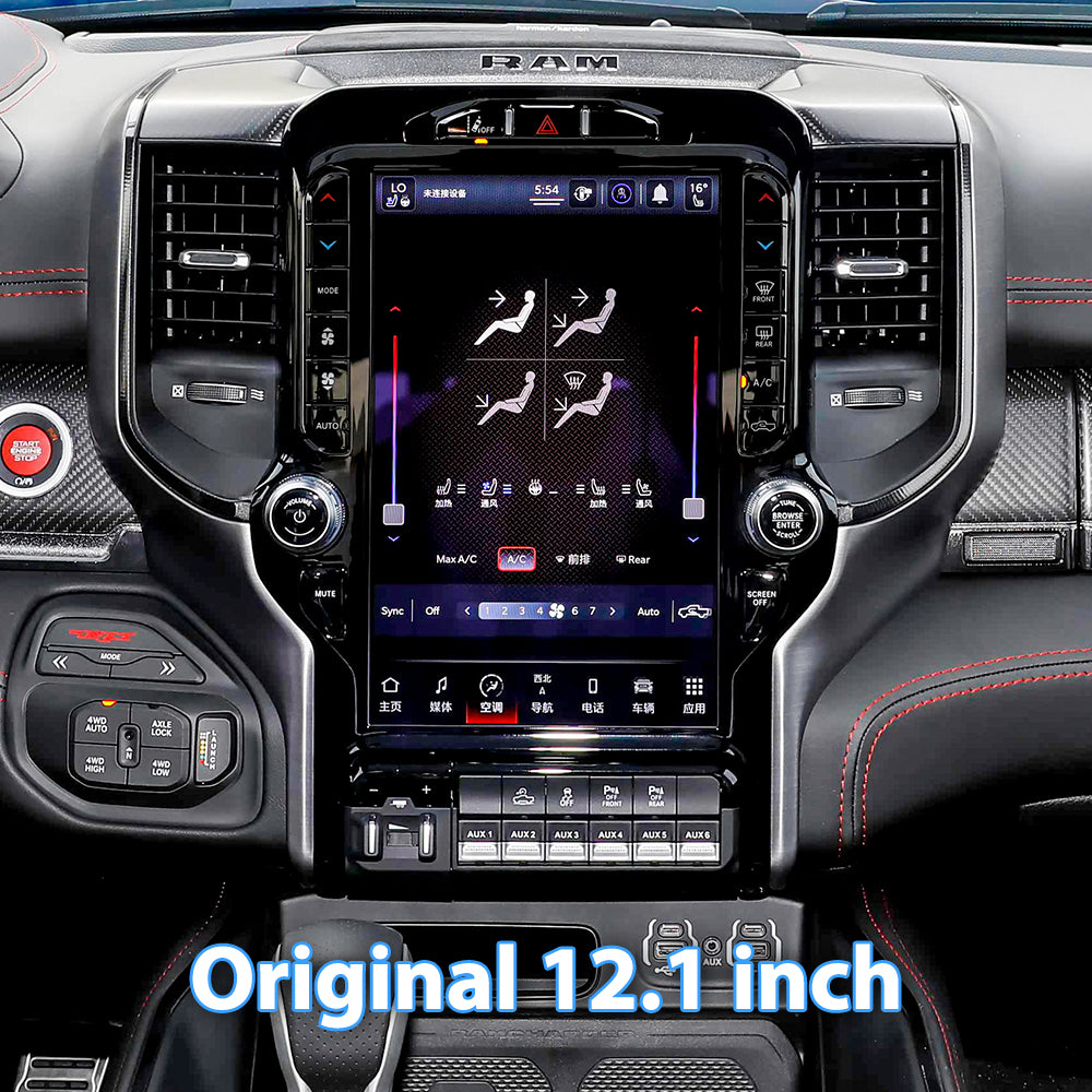 VIKNAV Android Carplay Decoder Box for Dodge ram 2019-2023 GPS Navigation Multimedia player Auto Stereo Only Support OEM 12.1 Inch Screen