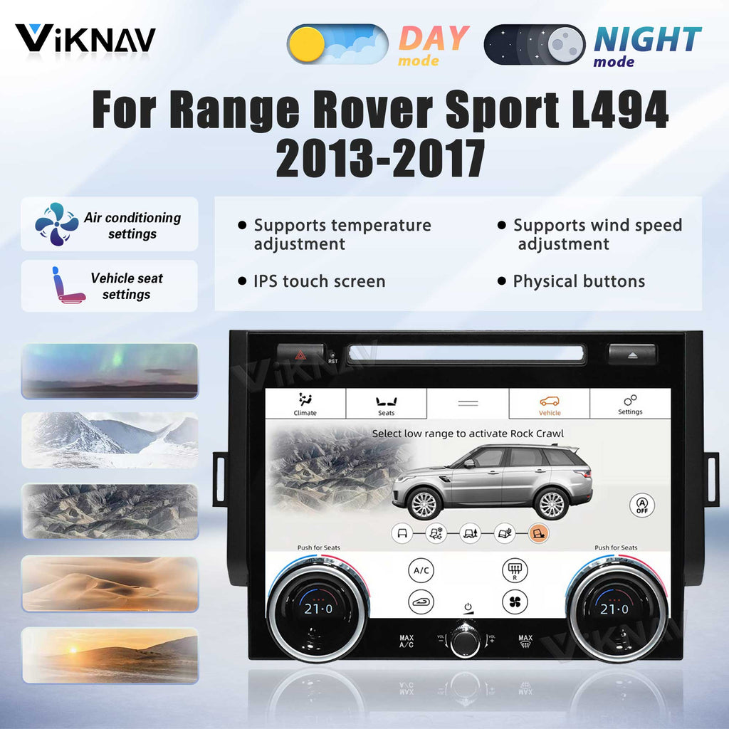 Viknav 10.4 Inch AC Panel Touch Screen For Land Rover Range Rover Sport L494 2013-2017 Digital Display Air Conditioning Switch Climate Control Dashboard