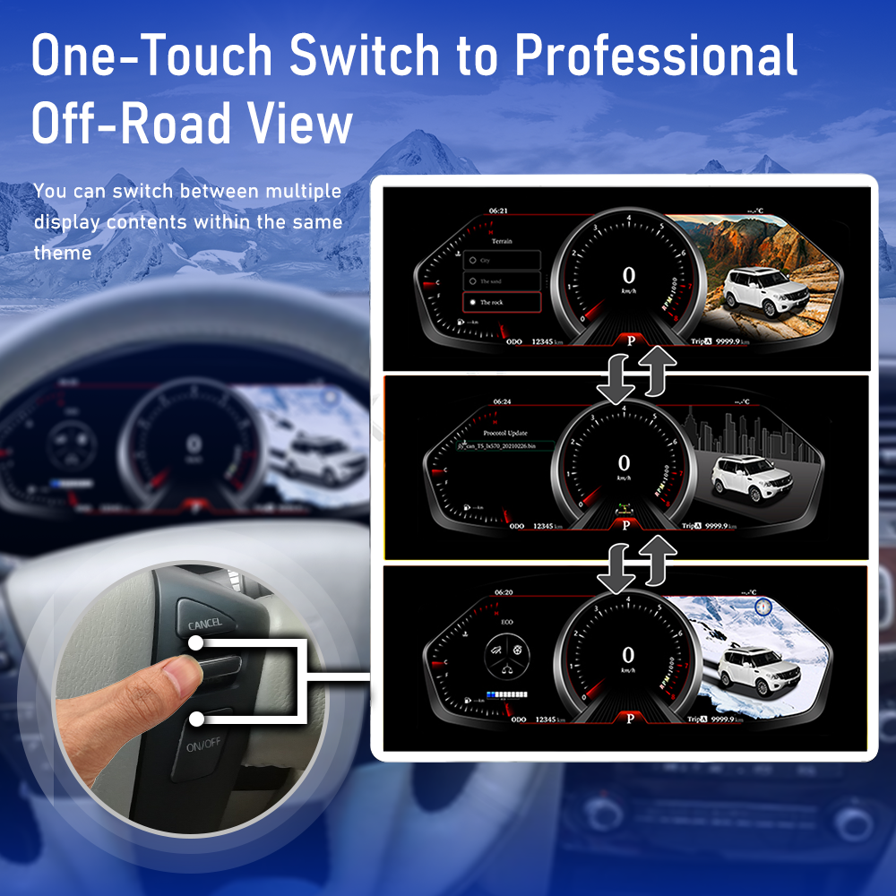 Viknav 13 inch Digital Cluster For Nissan Patrol 2015-2019 LCD Instrument Speedometer Dashboard Panel