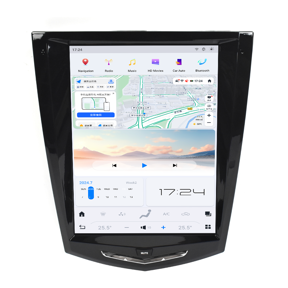 VIKNAV 10.4 Inch Android Car Radio For Cadillac ATS CTS SRX Escalade 2013-2018 Auto Stereo Infotainment System Screen Upgrade (128GB)