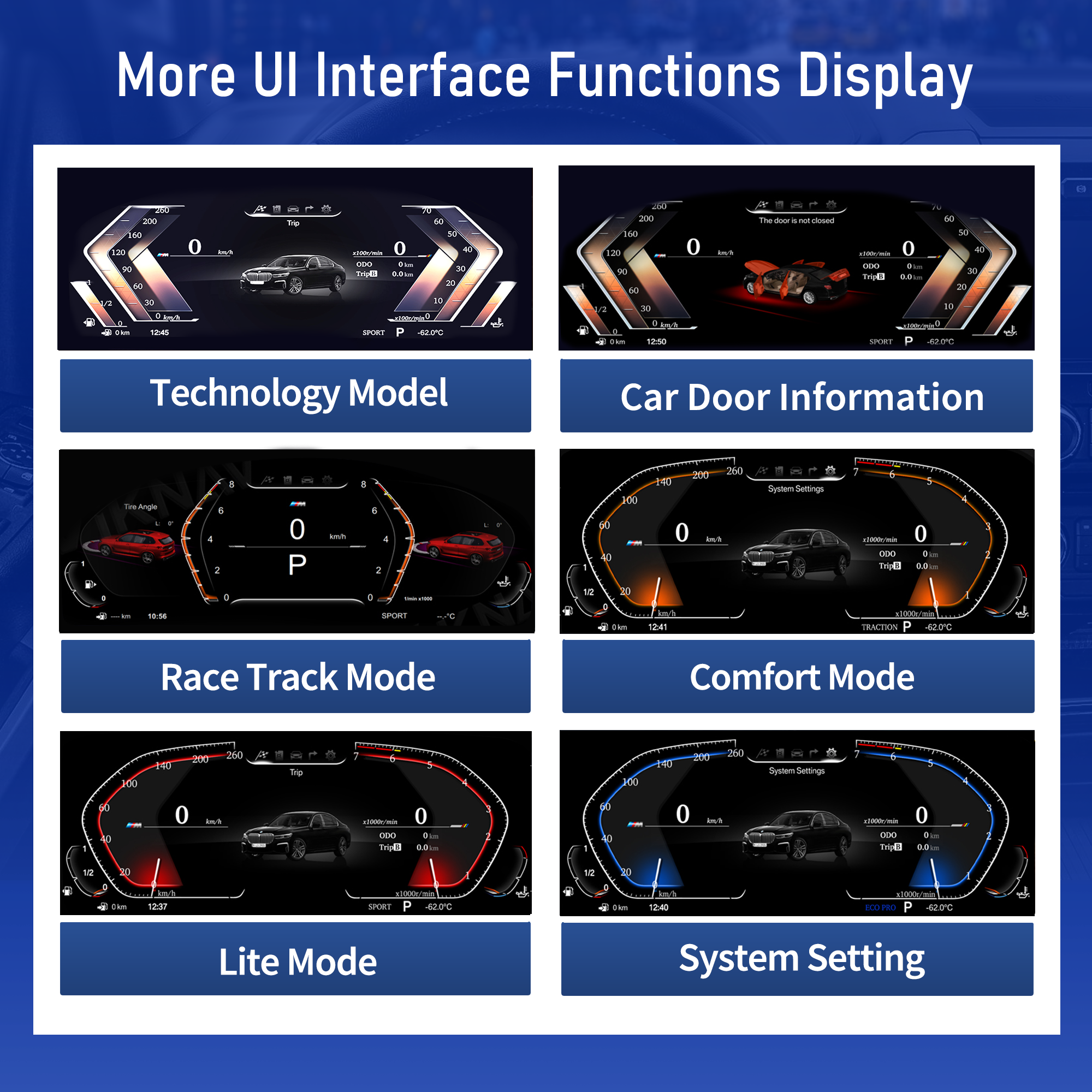 Viknav 12.3 inch Digital Gauge Cluster for BMW 3series 3seriesGT 4series 2013-2019 LCD Car Digital Speedometer Dashboard Panel