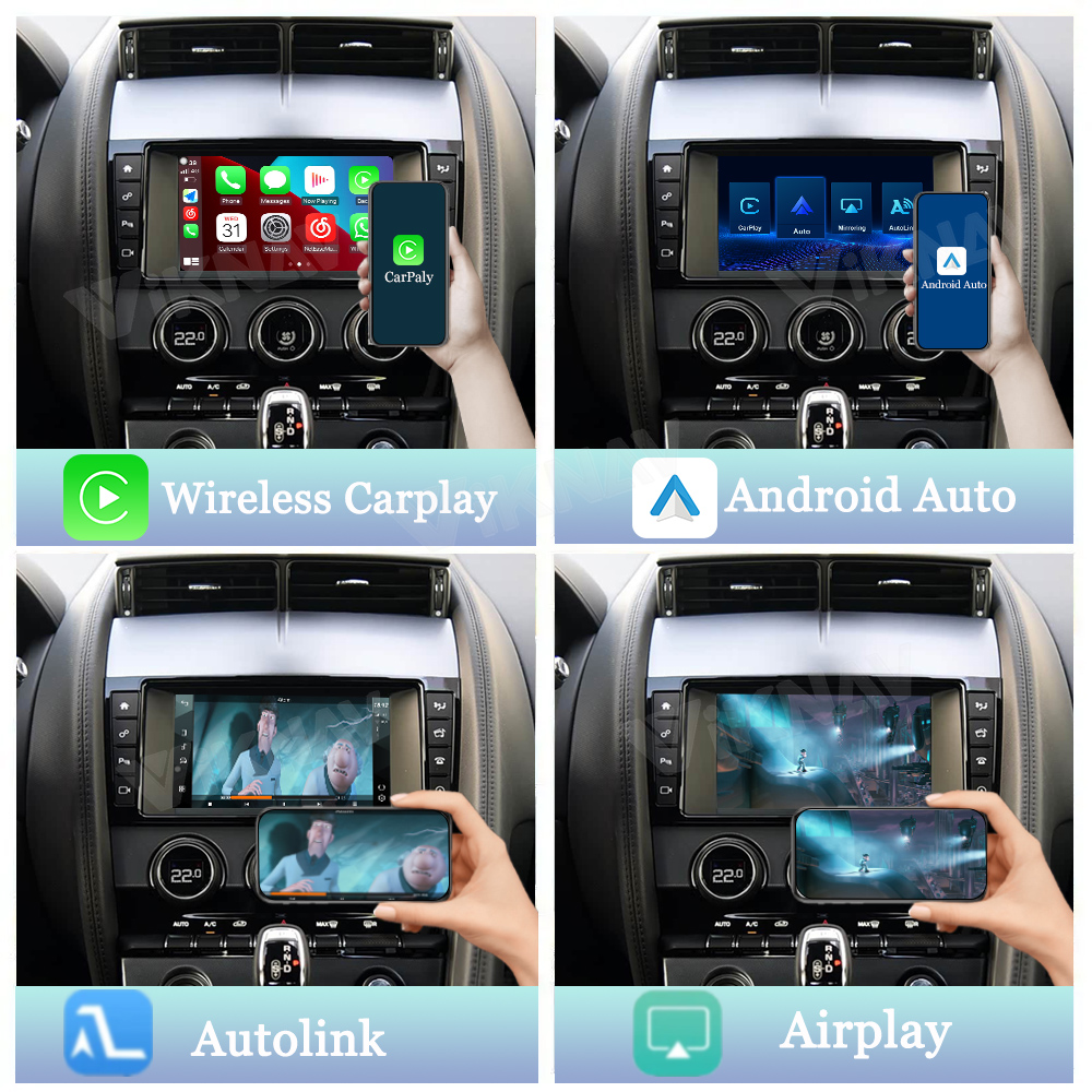 Viknav Linux System Decoder Box For Jaguar F-Type 2013-2018 OEM Harman System Upgrade Interface Wireless Carplay Android Auto Decoder Box Autolink Airplay