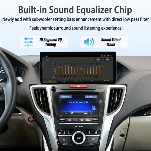 Viknav Android Car Stereo For Honda Acura TLX 2015-2020 Car Radio with 12.3-inch screen Wireless Carplay Android Auto GPS Navigation Multimedia Player