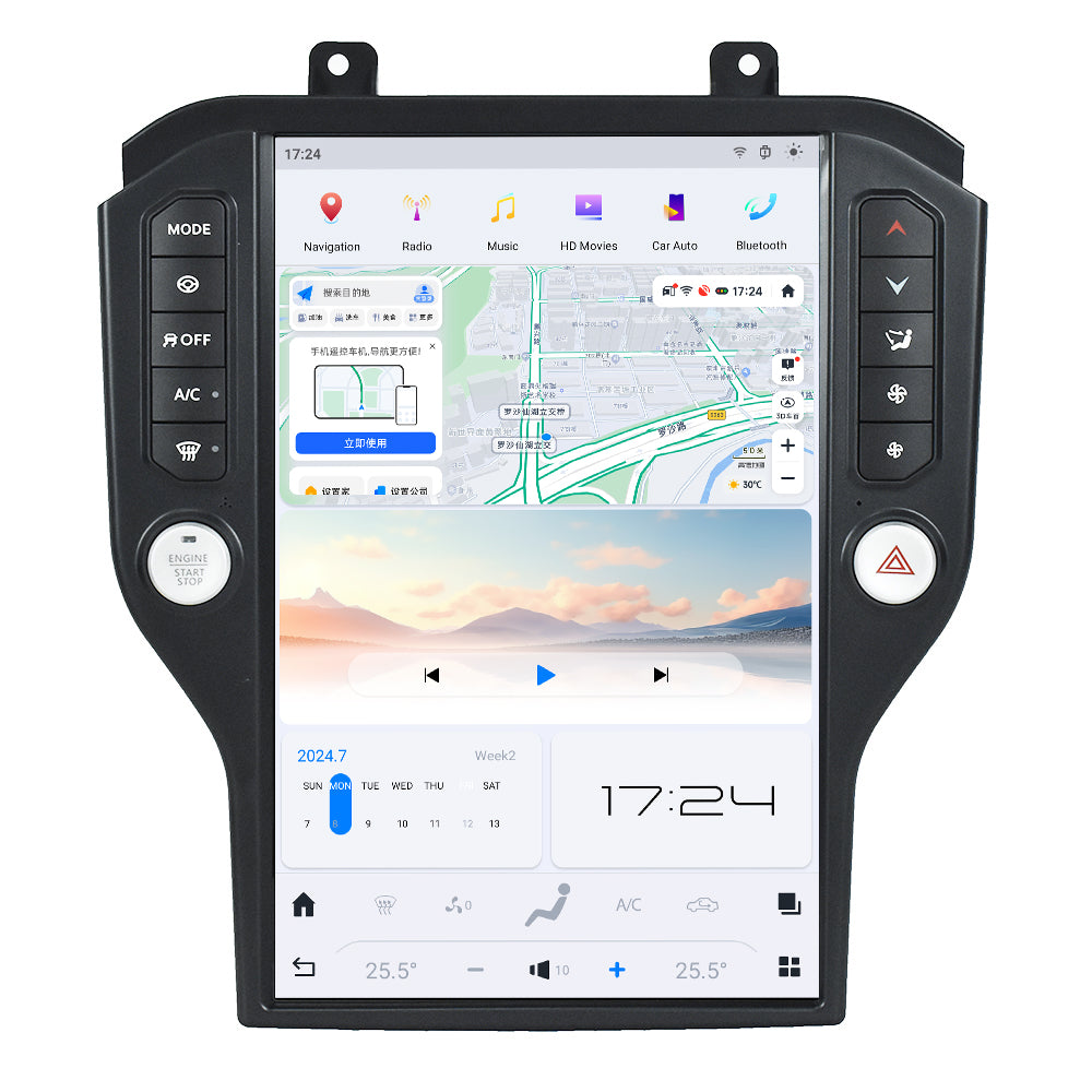 VIKNAV 14.4 Inch Android Car Radio For Ford Mustang 2015-2022 Auto Stereo Screen Upgrade