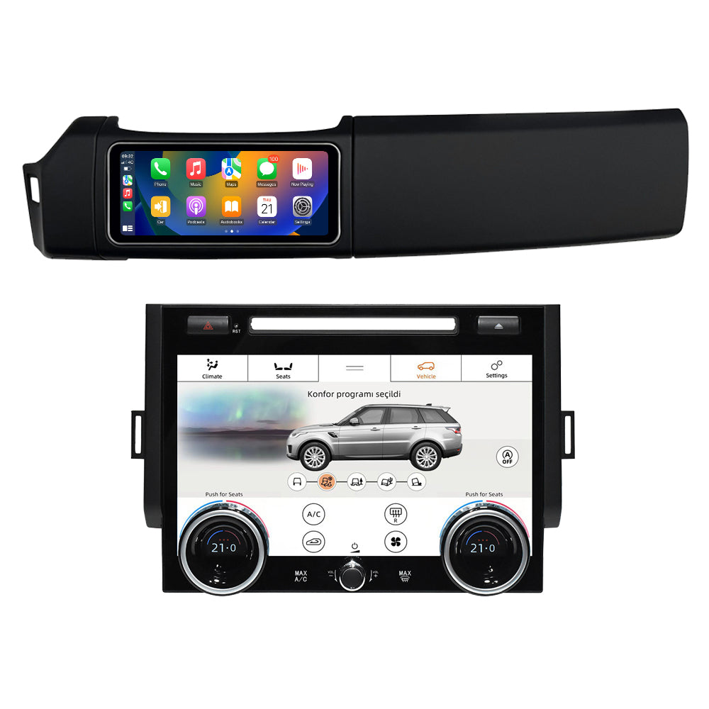 VIKNAV 12.3 Inch Android Car Radio and AC panel for Land Rover Range Rover Sport L494 2013-2017 Auto Stereo Screen Upgrade Wireless Carplay GPS Navigation Multimedia Player