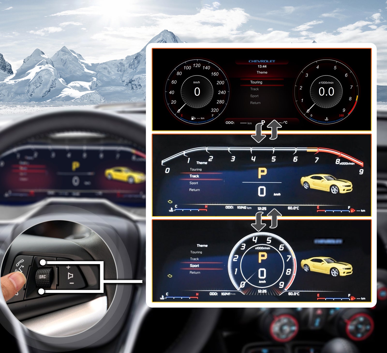One-Touch Switch to Professional Off-Road View