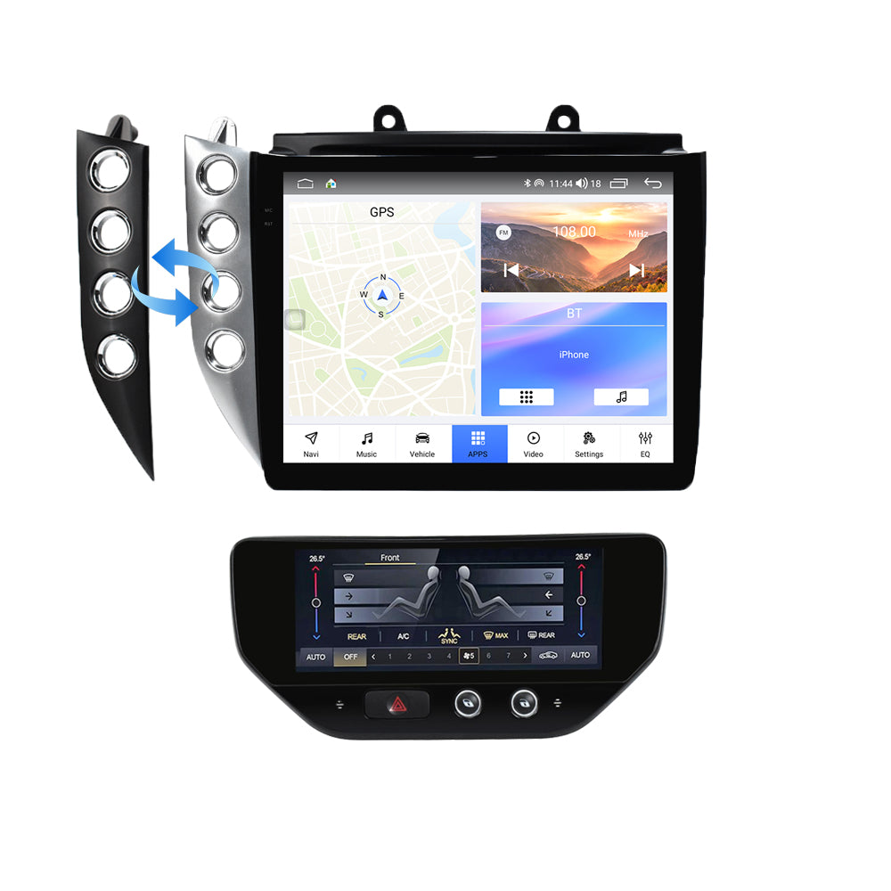 VIKNAV 10 Inch Android Car Radio for Maserati GranTurismo GT GC 2007-2017 Auto Stereo Screen Upgrade Wireless Carplay GPS Navigation Multimedia Player With AC Panel