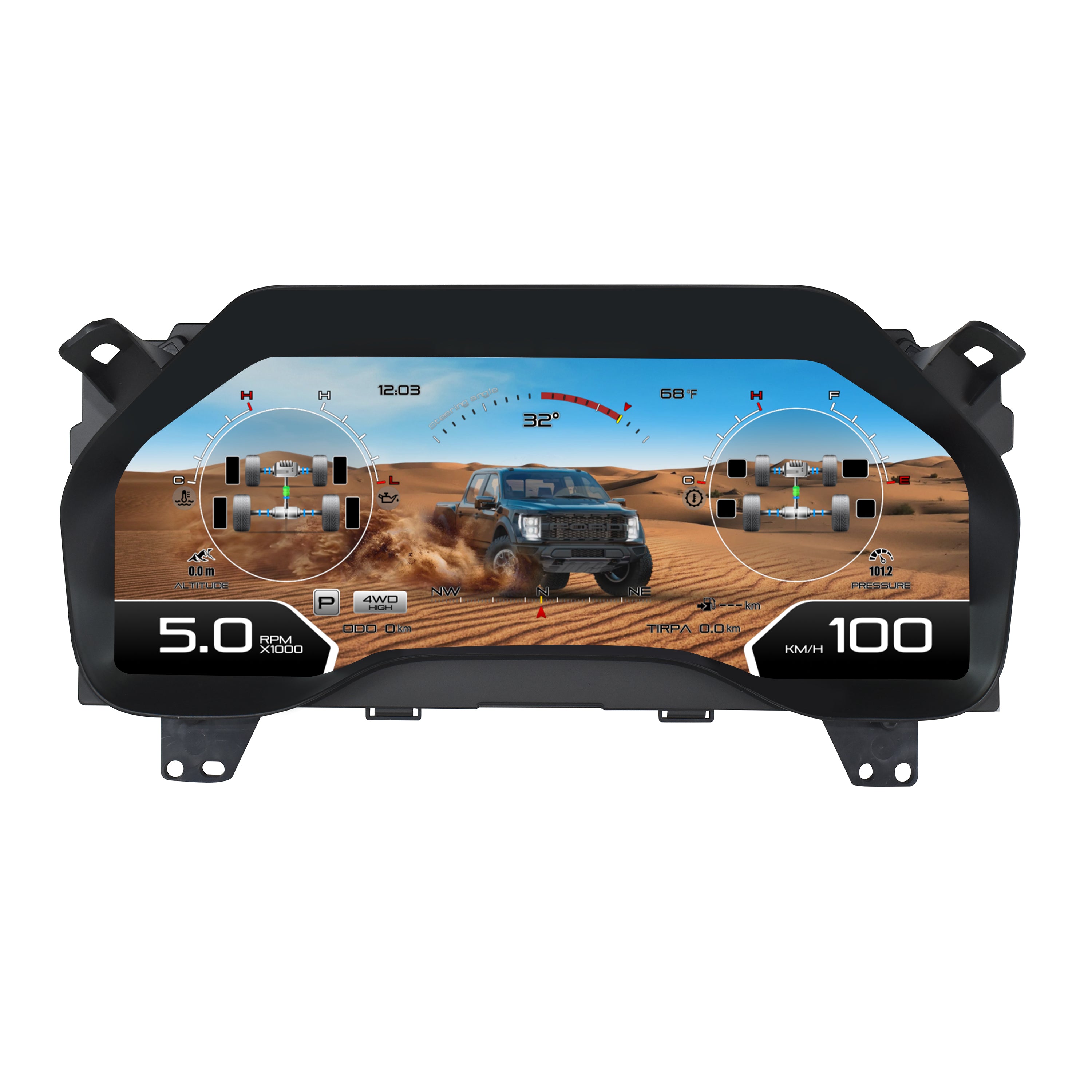 Viknav 15.1 Inch Digital Cluster Dashboard For Ford Raptor F150 2015-2020 LCD Digital Instrument Full Screen Upgrade Automotive Replacement Speedometer Panel Gauges