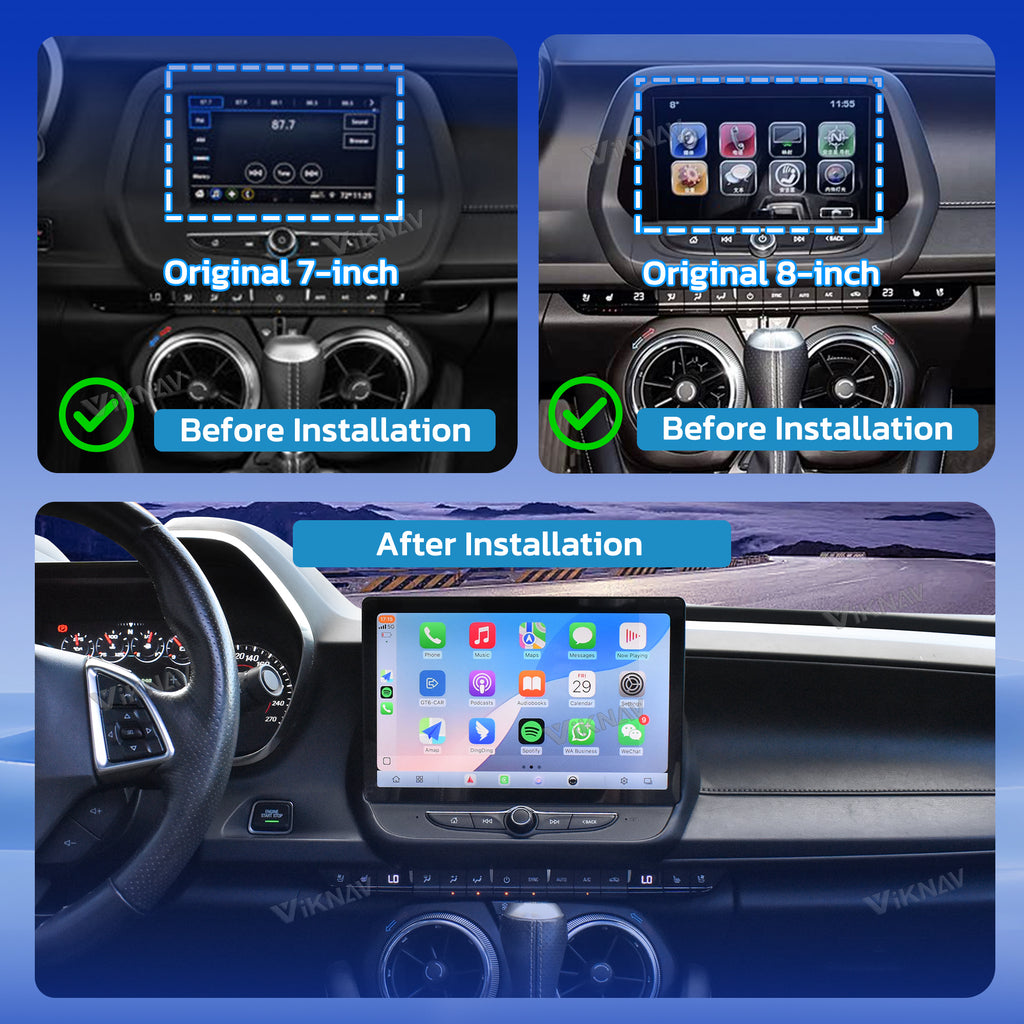 VIKNAV 11.5 Inch Android Car Radio for Chevrolet Camaro 2016 2017 2018 2019 Auto Stereo Screen Upgrade Wireless Carplay GPS Navigation Multimedia Player Head Unit