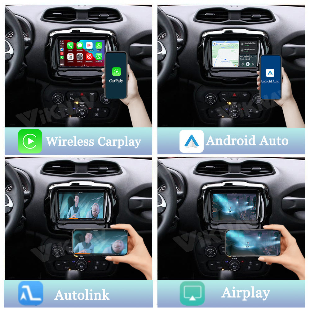 Viknav Linux System Wireless Carplay Android Auto Decoder Box for Jeep Renegade Upgrade Interface Autolink Airplay Decoding Box