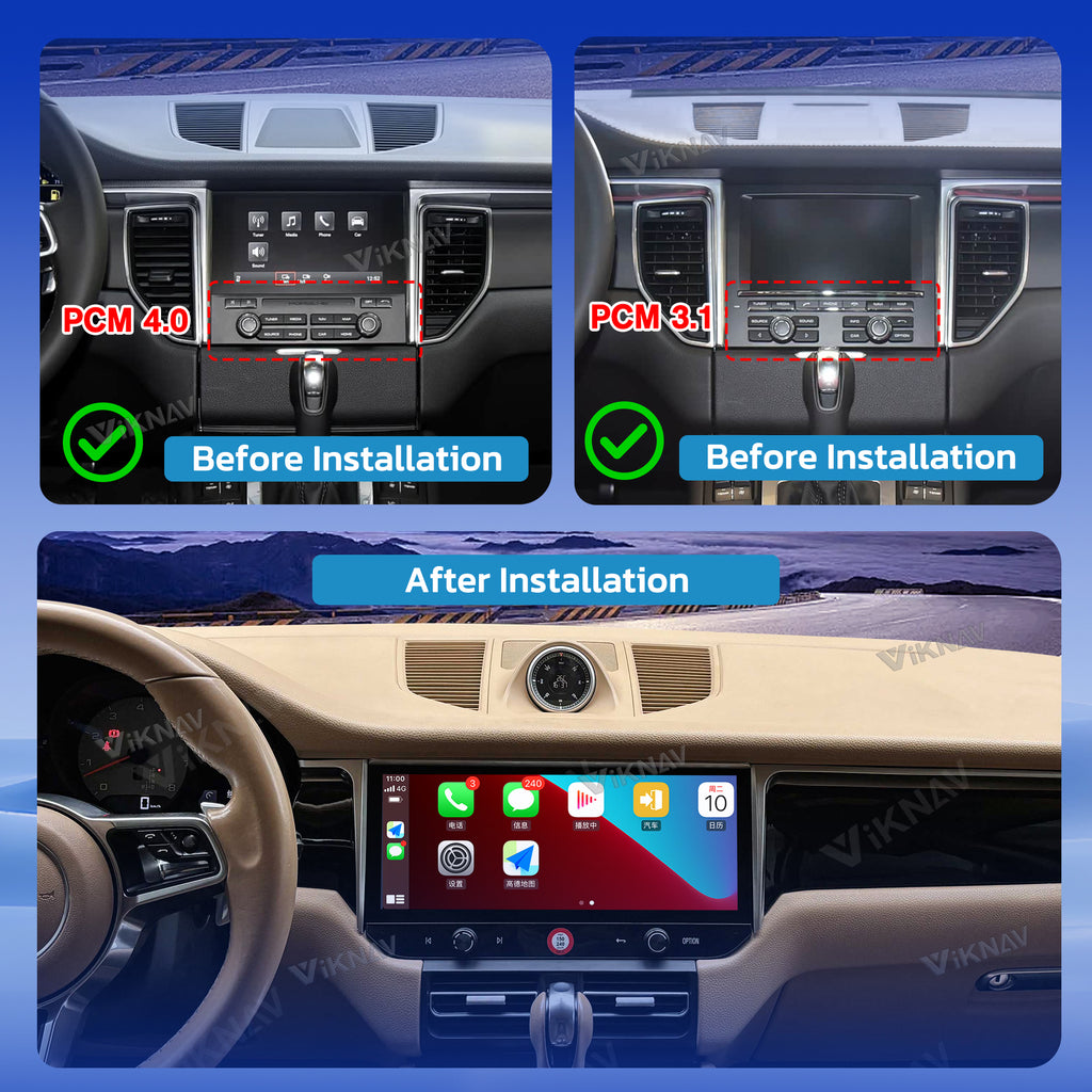VIKNAV 12.3 Inch Android Car Radio for Porsche Macan 2013 2014 2015 2016 2017 Auto Stereo Screen Upgrade Wireless Carplay GPS Navigation Multimedia Player Head Unit