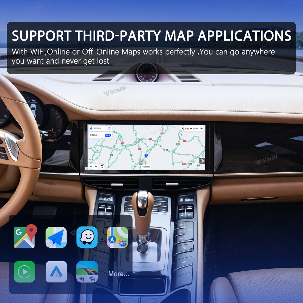 VIKNAV 12.3 Inch Android Car Radio for Porsche Panamera 2011 2012 2013 2014 2015 2016 2017 Auto Stereo Screen Upgrade Wireless Carplay GPS Navigation Multimedia Player Head Unit
