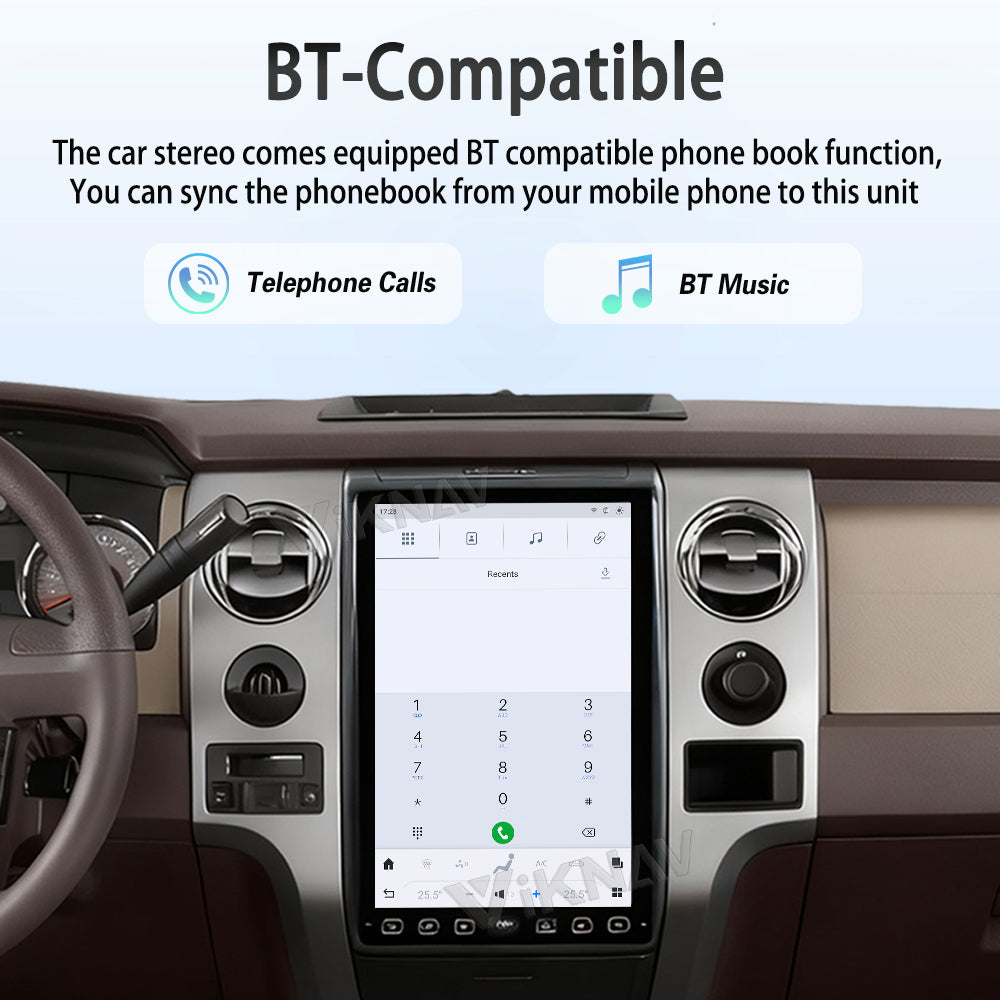 Viknav 14.4 Inch Car Radio Android and Digital Cluster Dashboard Panel Speedometer For Ford F150 2009-2012 Stereo Wireless Carplay Android Auto Touch Screen GPS Navigation Multimedia Player