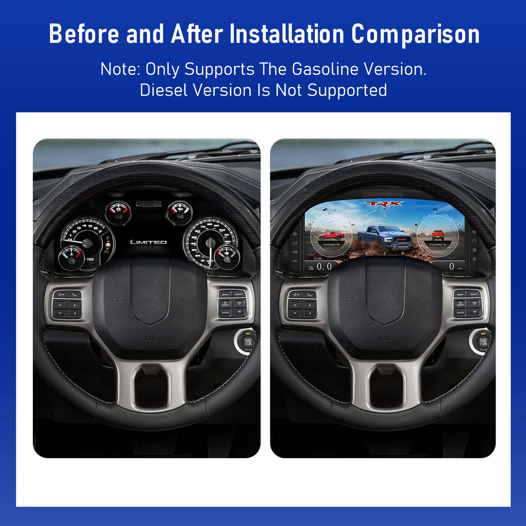 Viknav 13.1 inch Digital Cluster For Dodge Ram 1500 2500 3500 2013-2018 LCD Instrument Speedometer Dashboard Panel
