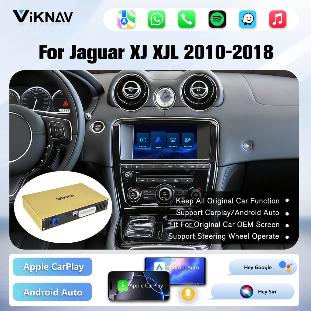 Viknav Linux System Decoder Box For Jaguar XJ XJL 2010-2018 OEM Bosch System Upgrade Interface Wireless Carplay Android Auto Decoder Box Autolink Airplay