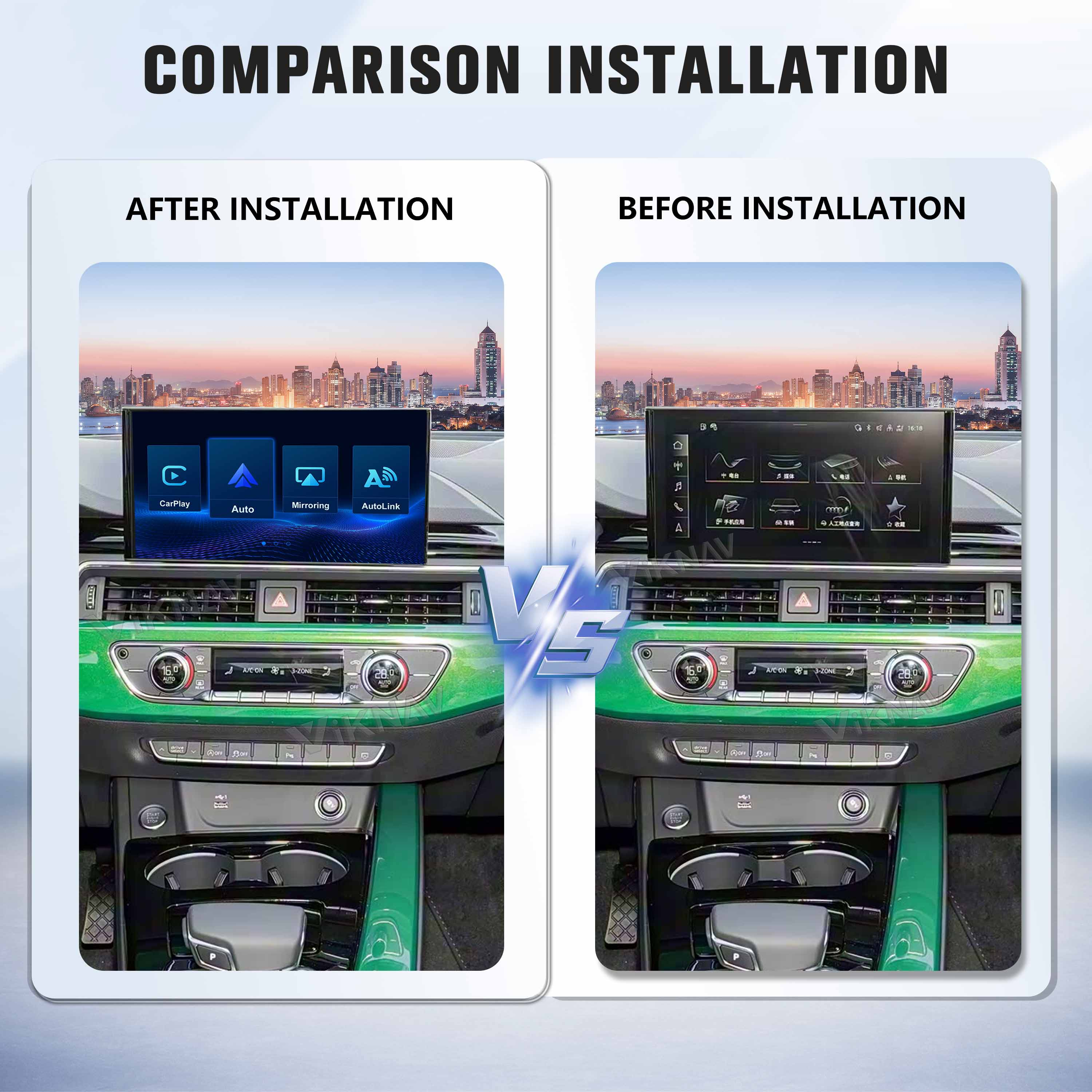 Viknav Linux System Decoder Box for AUDI A3 A4 A5 Q3 Q5 2019-2023 Upgrade Interface Wireless Carplay Android Auto Decoding Box Autolink Airplay