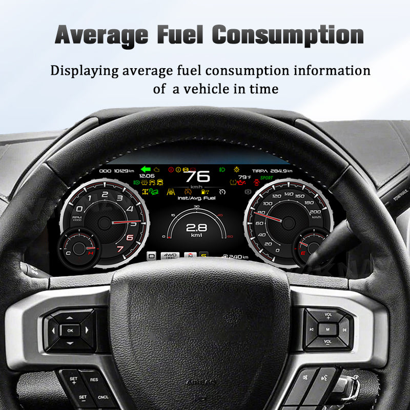 Viknav 14.4 Inch Car Radio Android and Digital Cluster Dashboard Panel Speedometer For Ford F150 Raptor 2015-2022 Stereo Wireless Carplay Android Auto Touch Screen GPS Navigation Multimedia Player