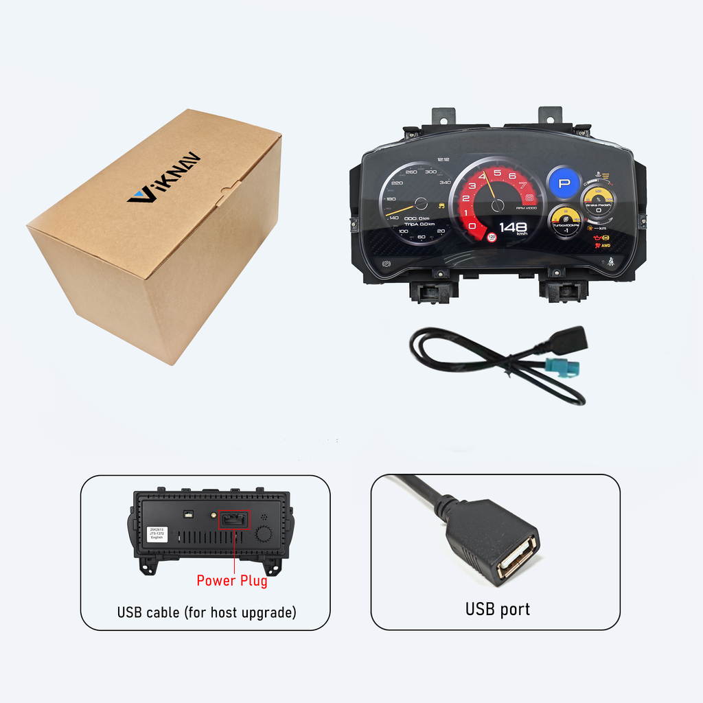 Viknav 12.3inch For Nissan GTR 2008-2015 LCD Digital Cluster Dashboard Panel Speedometer Screen Virtual Instrument Cluster Virtual Cockpit