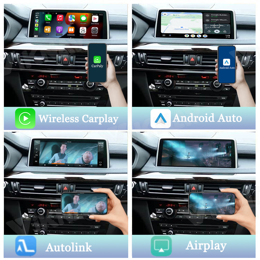 Viknav Linux System Wireless Carplay Android Auto Decoder Box for BMW 1/2/3/4/5/6/7 Series X1/X3/X4/X5/X6/M2/M3/M4/M5/M6/Z4 ＆Mini Series 2005-2020 Upgrade Interface Autolink Airplay Decoding Box