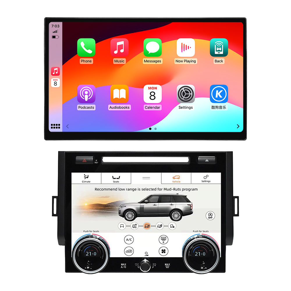 VIKNAV 13.3 Inch Android Car Radio and AC panel for Land Rover Range Rover Sport L494 2013-2017 Auto Stereo Screen Upgrade Wireless Carplay GPS Navigation Multimedia Player