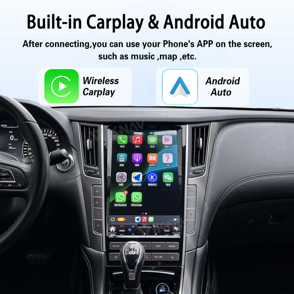 Viknav 12.1 inch Android Car Stereo For Infiniti Q50 Q60 2013-2019 Wireless CarPlay & Android Auto GPS Navigation Head Unit