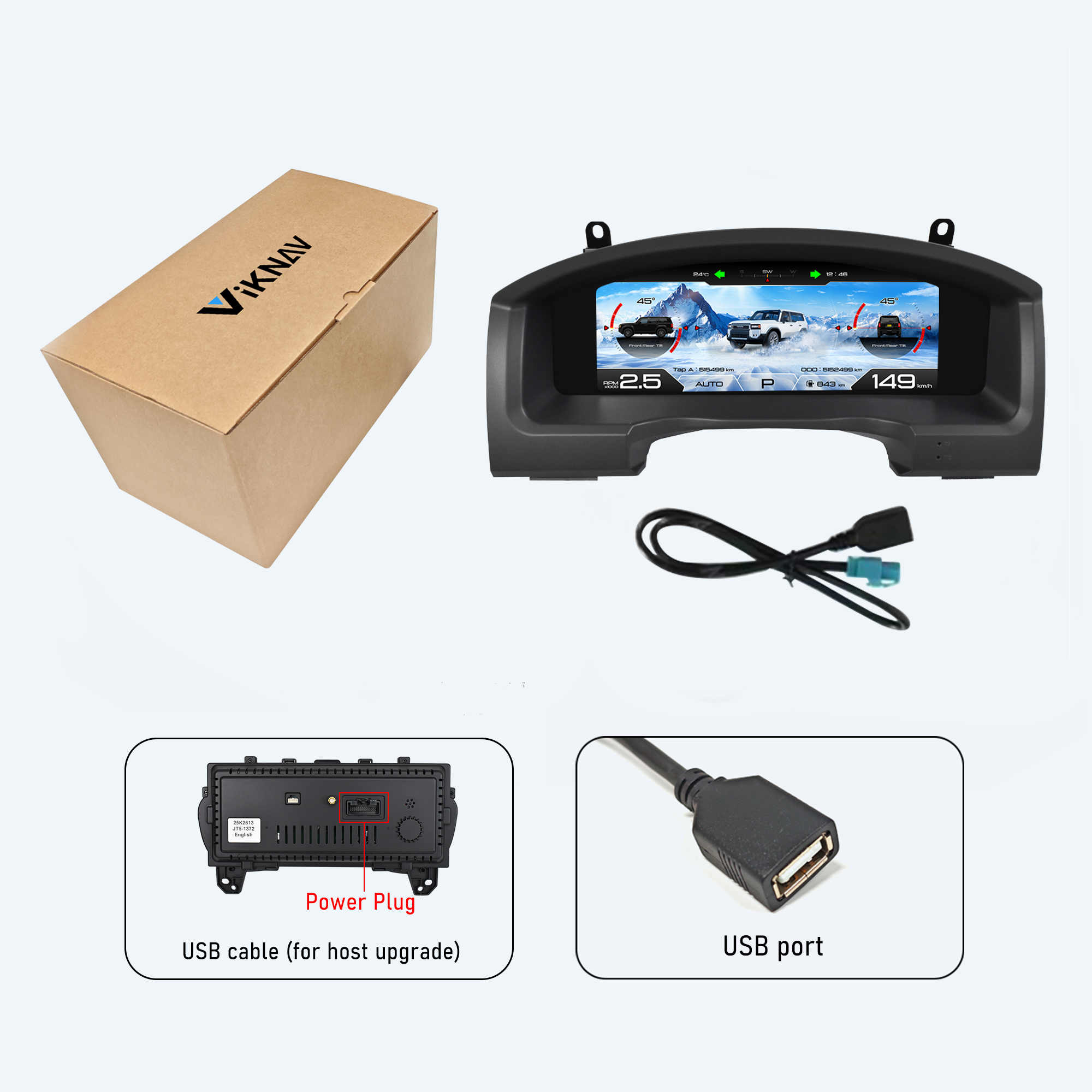 Viknav 13 inch Digital Cluster For Toyota Land Cruiser Prado 2016-2019 LCD Instrument Speedometer Dashboard Panel