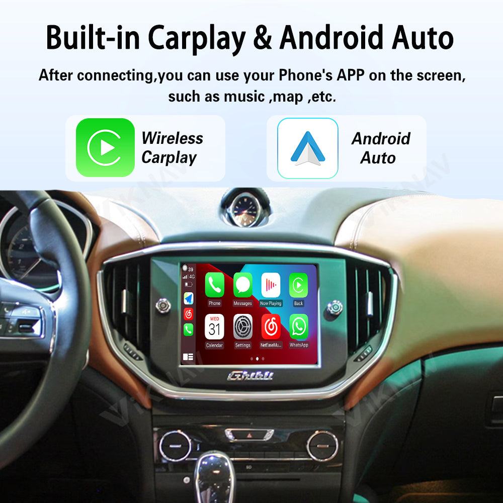 Viknav Linux System Wireless Carplay Android Auto Decoder Box for Maserati Ghibli 2014 Upgrade Interface Autolink Airplay Decoding Box