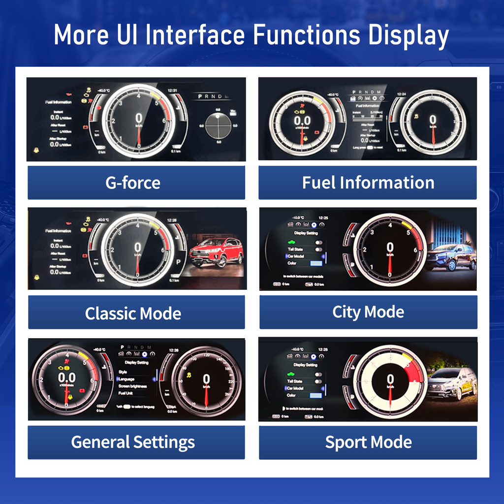 Viknav 12.3 inch Digital Gauge Cluster for Toyota Innova 2016-2022 LCD Car Digital Speedometer Dashboard Panel