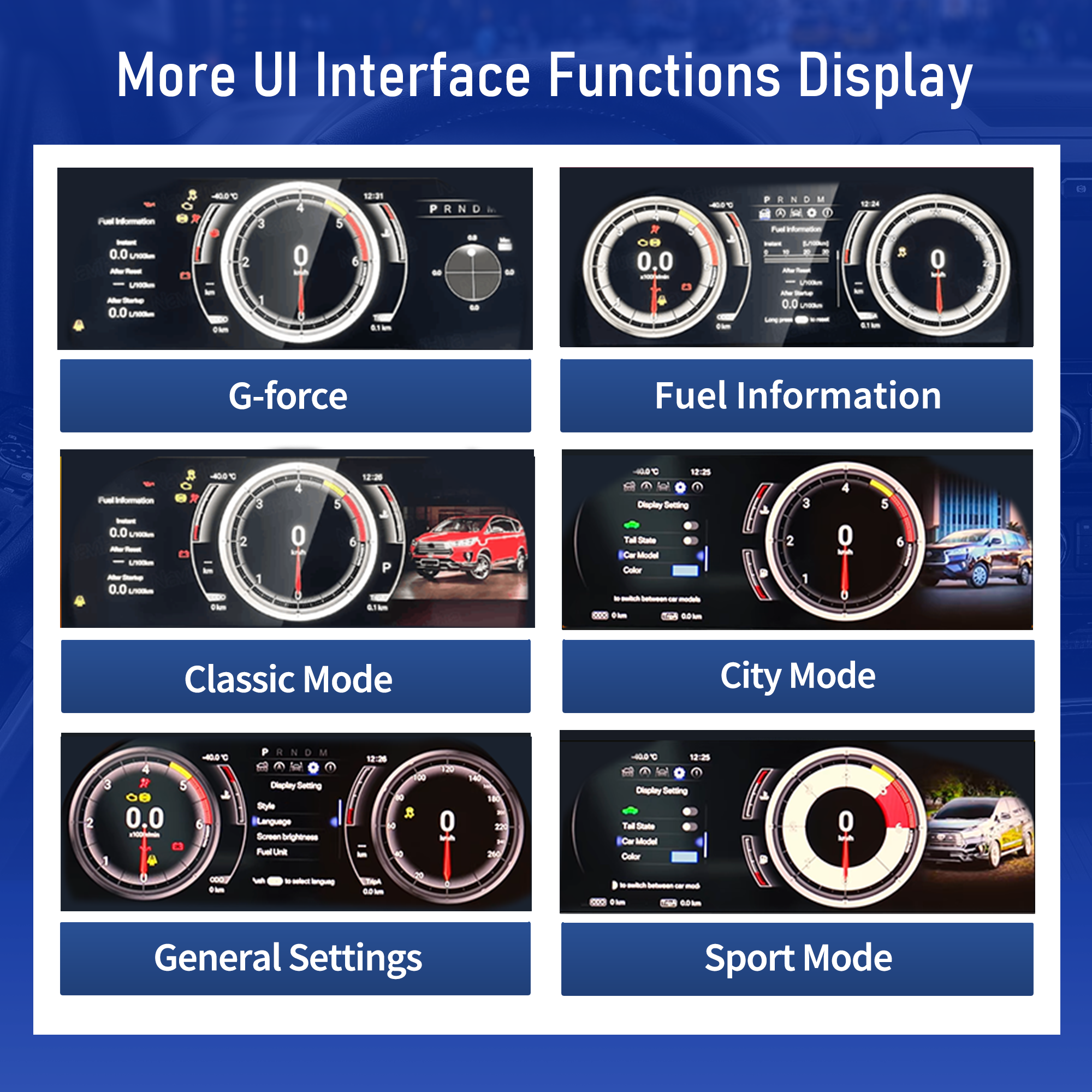 Viknav 12.3 inch Digital Gauge Cluster for Toyota Innova 2016-2022 LCD Car Digital Speedometer Dashboard Panel
