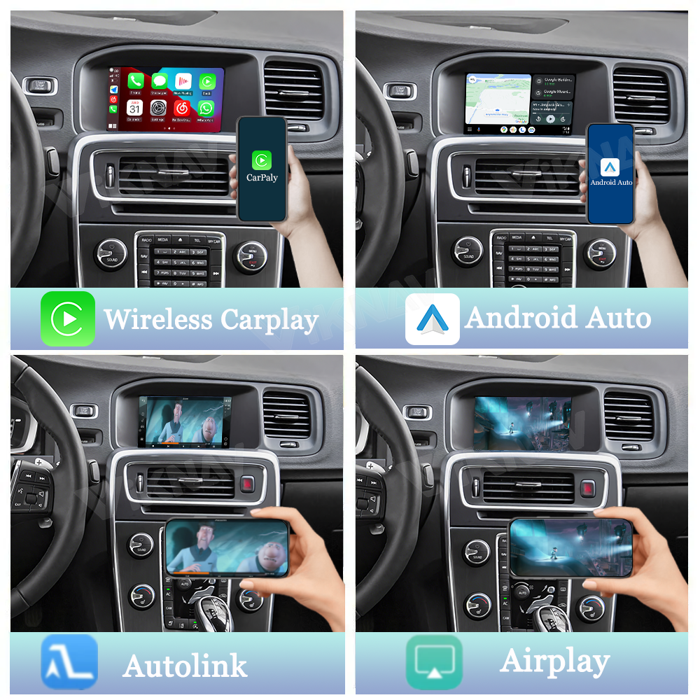 Viknav Linux Box for Volvo S60 V60 V40 2015-2022 Built-in GPS Remote Control Wireless Apple CarPlay Android Auto