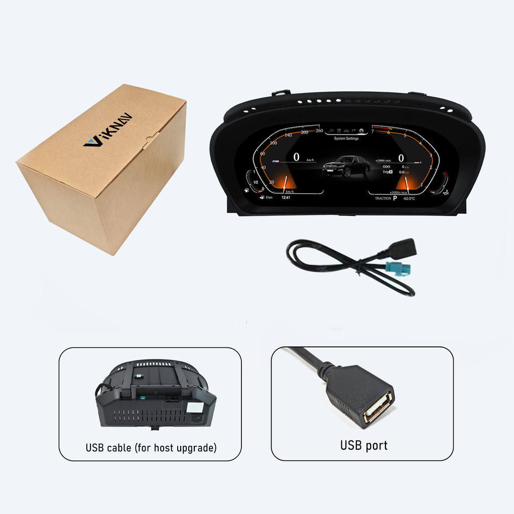 Viknav 12.3 inch Digital Gauge Cluster for BMW X5 E70 2007-2013 LCD Car Digital Speedometer Dashboard Panel