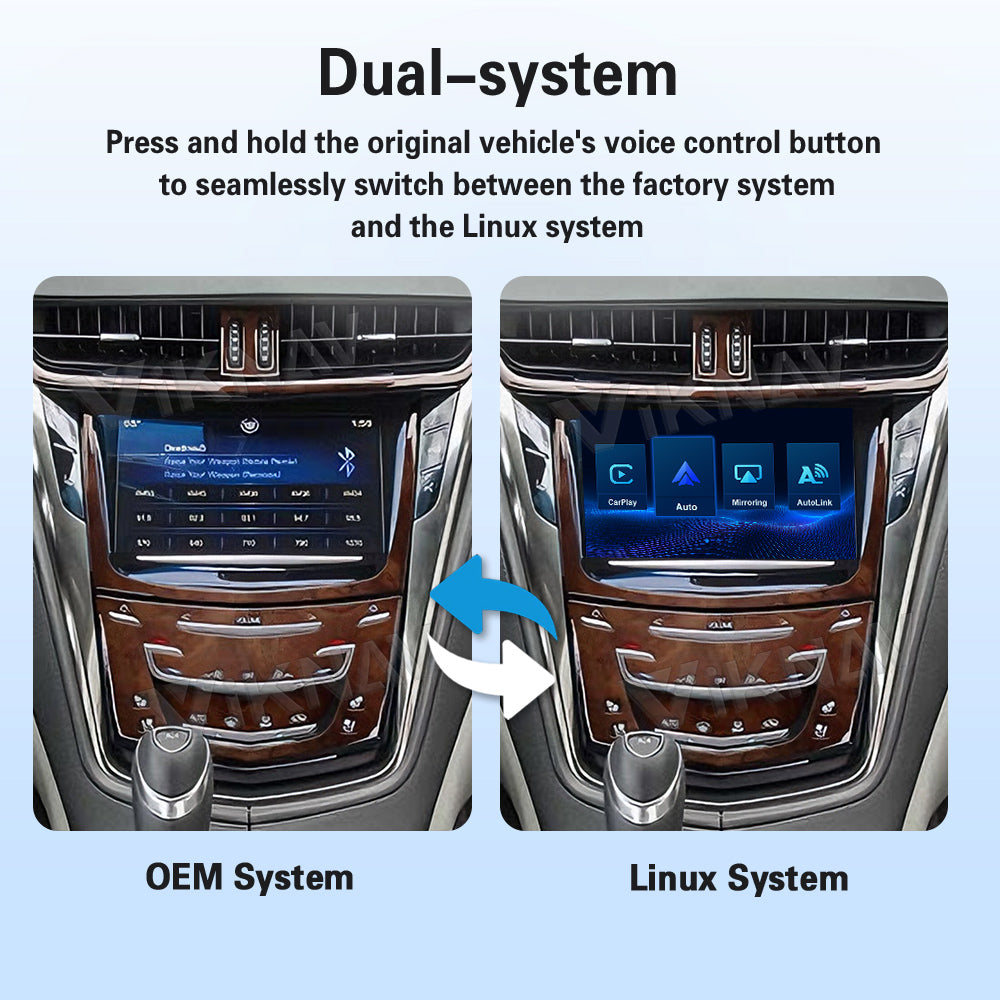 Viknav Linux System Decoder Box For Cadillac CTS 2014-2015 OEM Harman System Upgrade Interface Wireless Carplay Android Auto Decoder Box Autolink Airplay
