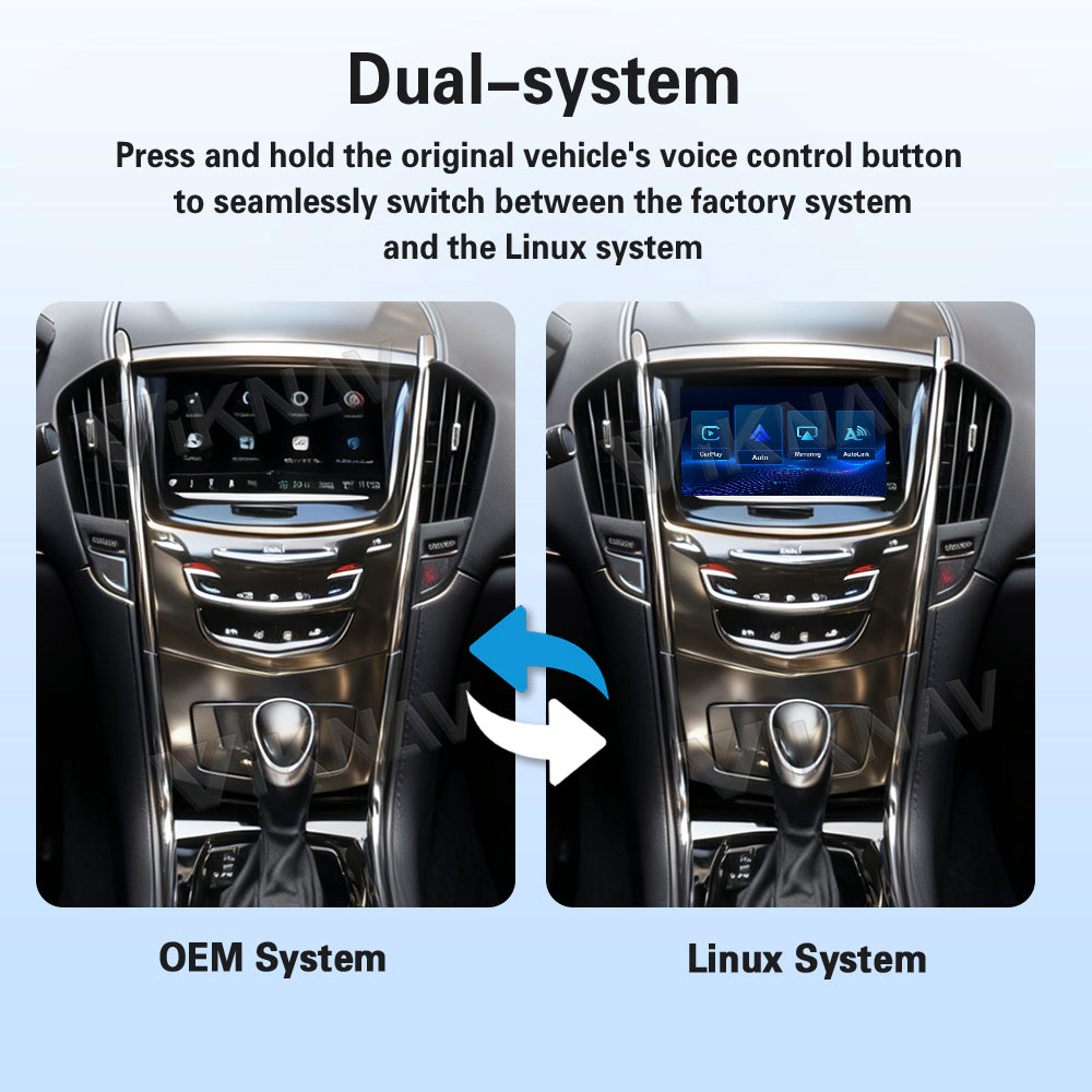 Viknav Linux System Decoder Box For Cadillac ATS-L 2014-2016 OEM Harman System Upgrade Interface Wireless Carplay Android Auto Decoder Box Autolink Airplay