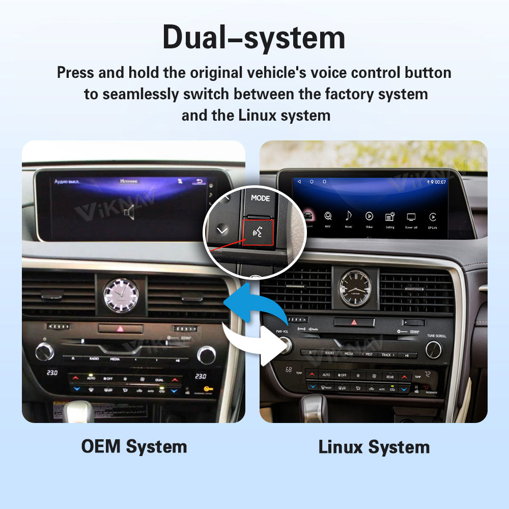 VIKNAV Wireless CarPlay Android Auto Decoder Android 13 Interface Box Qualcomm Snapdragon Upgrade for Lexus RX 2016-2022