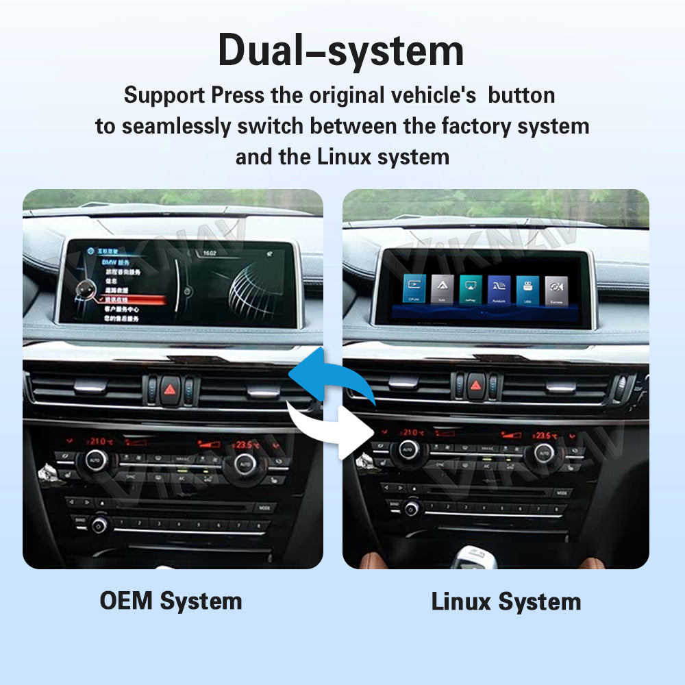 Viknav Linux System Wireless Carplay Android Auto Decoder Box for BMW 1/2/3/4/5/6/7 Series X1/X3/X4/X5/X6/M2/M3/M4/M5/M6/Z4 ＆Mini Series 2005-2020 Upgrade Interface Autolink Airplay Decoding Box