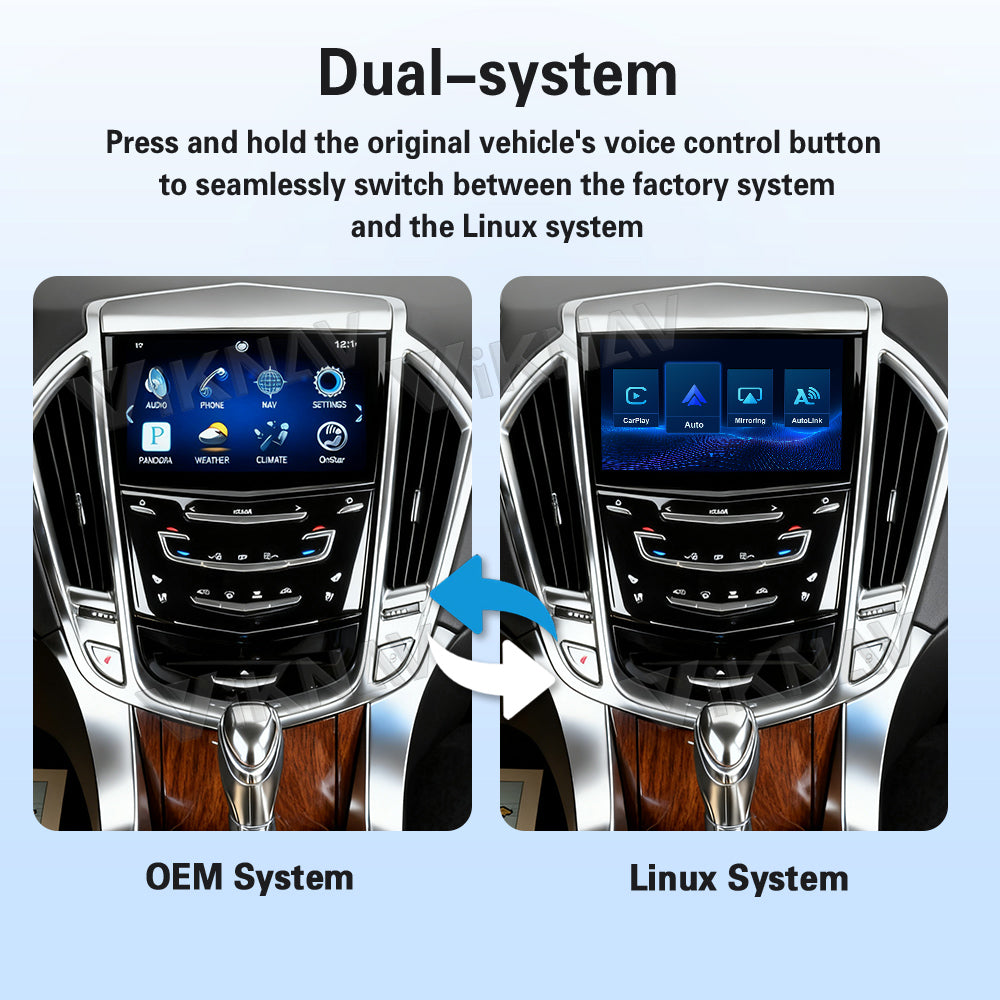 Viknav Linux System Decoder Box For Cadillac SRX 2013-2015 OEM Harman System Upgrade Interface Wireless Carplay Android Auto Decoder Box Autolink Airplay