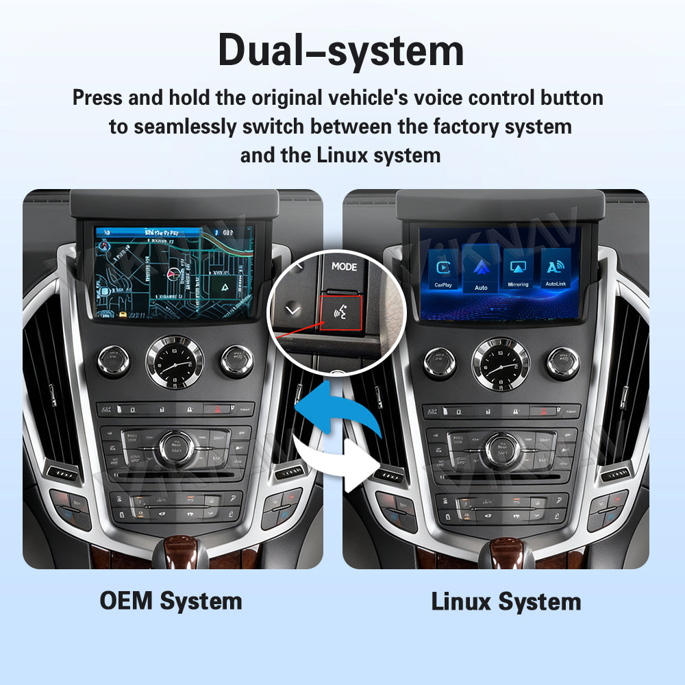 Viknav Linux System Decoder Box For Cadillac SRX 2009-2012 OEM Harman System Upgrade Interface Wireless Carplay Android Auto Decoder Box Autolink Airplay