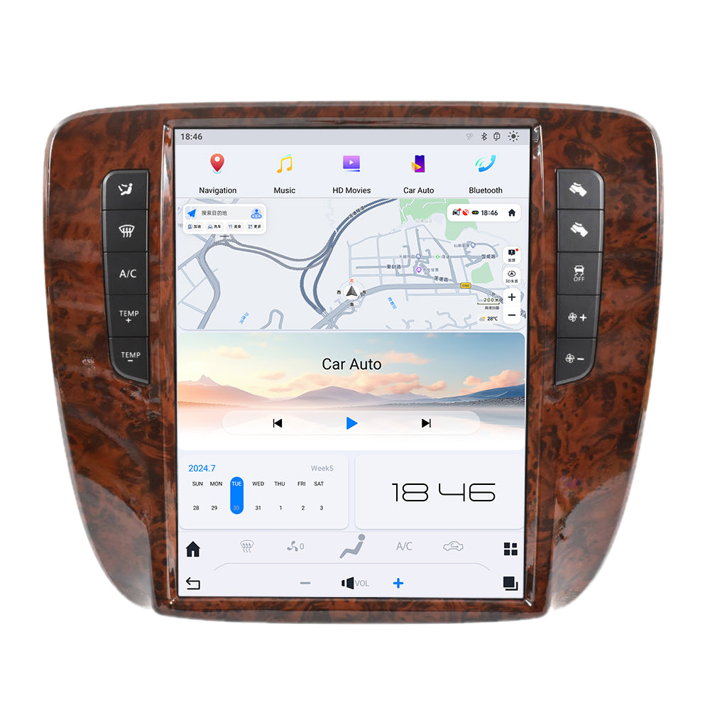 VIKNAV 12.1 Inch Car Radio For GMC YUKON/Chevy Suburban Tahoe 2007-2013 GPS Navigation Upgrade Android Auto Stereo Screen Wireless Carplay