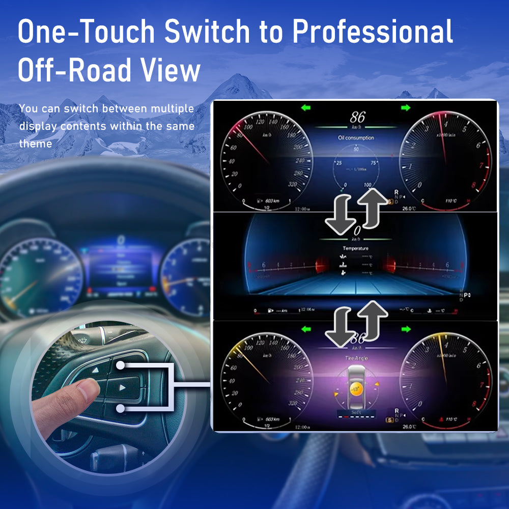Viknav 12.3 Inch Digital Cluster Dashboard For Mercedes Benz G-Class GLE 2013-2019 NTC 5.0 LCD Digital Instrument Full Screen Upgrade Speedometer Panel Gauges Replacement Cockpit