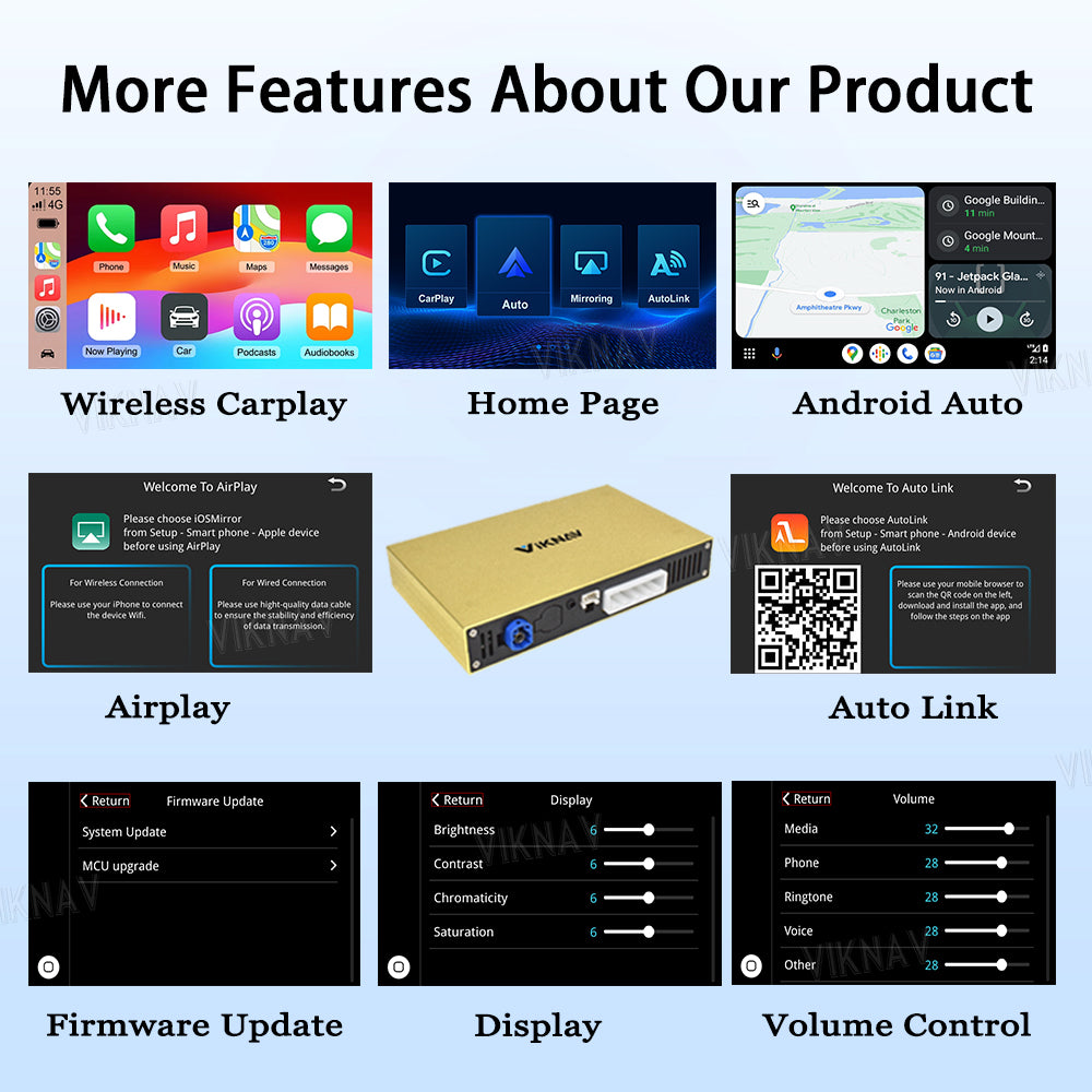 Viknav Linux System Decoder Box For Land Rover Evoque L538 2012-2018 OEM Harman Bosch System Wireless Carplay Android Auto Upgrade Interface Decoder Box Autolink Airplay
