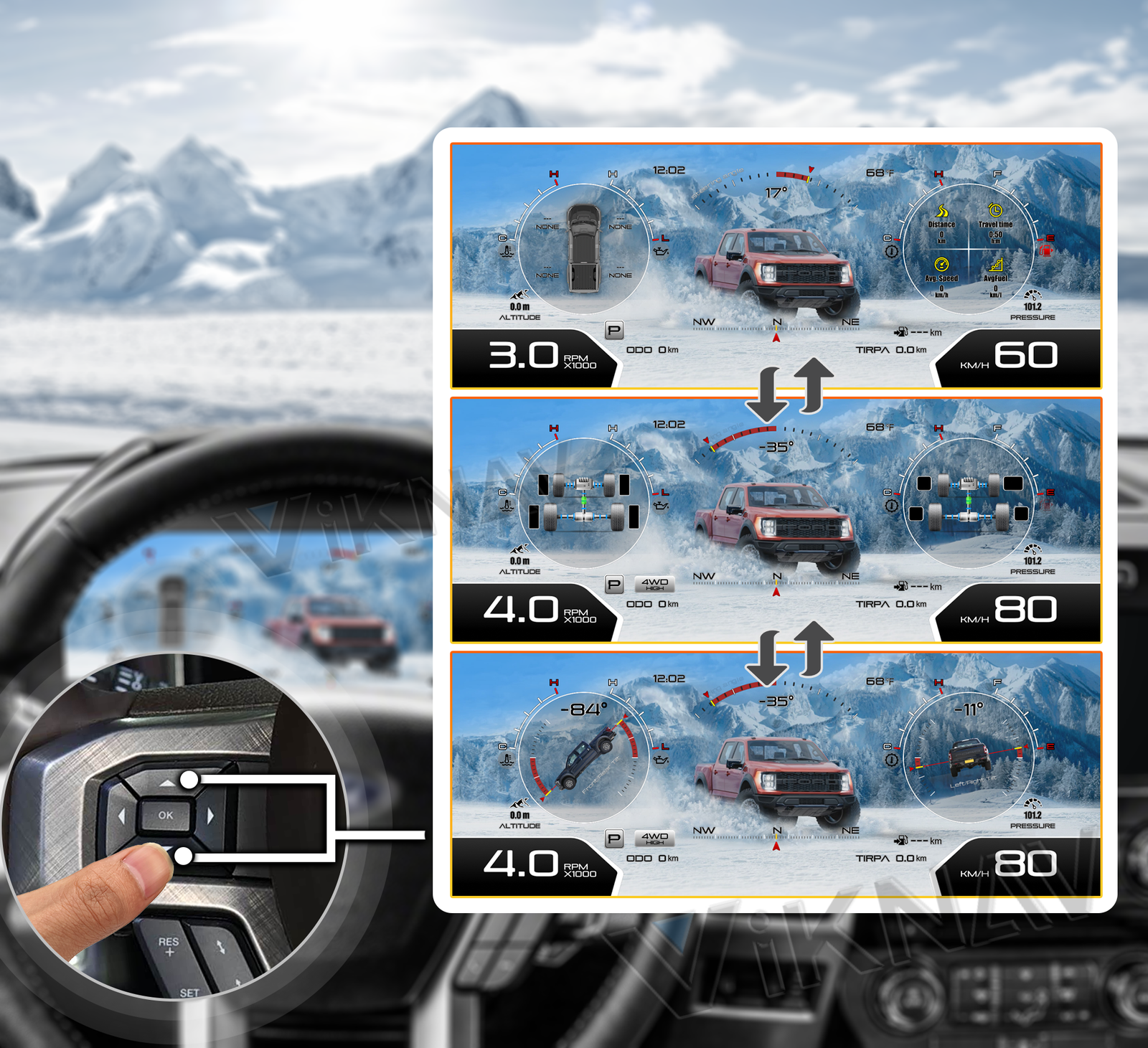 One-Touch Switch to Professional Off-Road View