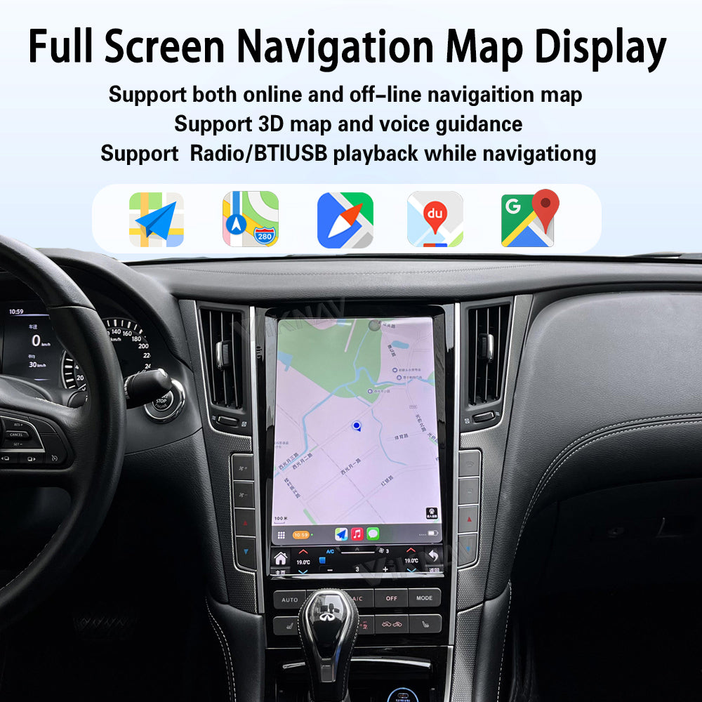 Viknav 12.1 inch Android Car Stereo For Infiniti Q50 Q60 2013-2019 Wireless CarPlay & Android Auto GPS Navigation Head Unit