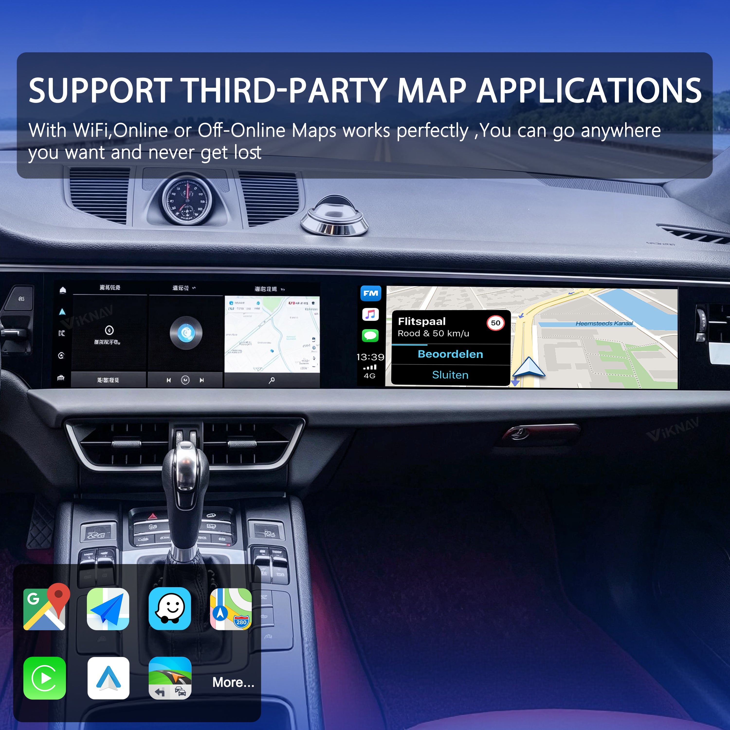 VIKNAV Dual 12.3 Inch Android Car Radio for Porsche Macan 2013 2014 2015 2016 2017 Auto Stereo Screen Upgrade Wireless Carplay GPS Navigation Multimedia Player Head Unit